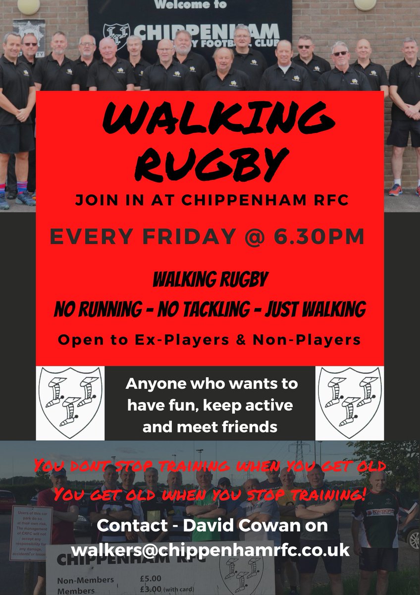 ChippenhamRFC's tweet photo. Friday Night Social and Awards!!

Its a busy night at @ChippenhamRFC with

Junior Section Awards &amp; Dinner - 6.15pm
Walking Rugby - 6.30pm
Touch Rugby - 7.30pm

Your Clubhouse opens at 6.00pm, serving great beverages in the sunshine!! 🌞🍻🏉

#RugbyFamily #Awards #Chippenham https://t.co/bdKkN870tM