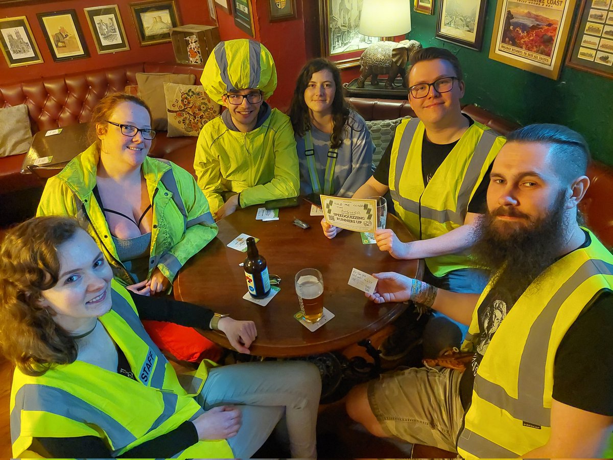 LSIYORKSHIRE's tweet photo. This weeks bonus round @threetunspubyork teams wearing hi vis's were awarded extra bonus points for their teams. Safe to say they didn't let us down #yorksbestquiz @ViggoVenn @BGT join us one more time for yorks best quiz next Wednesday #lsientertainment #SpeedQuizzing https://t.co/bFaejXwQMc