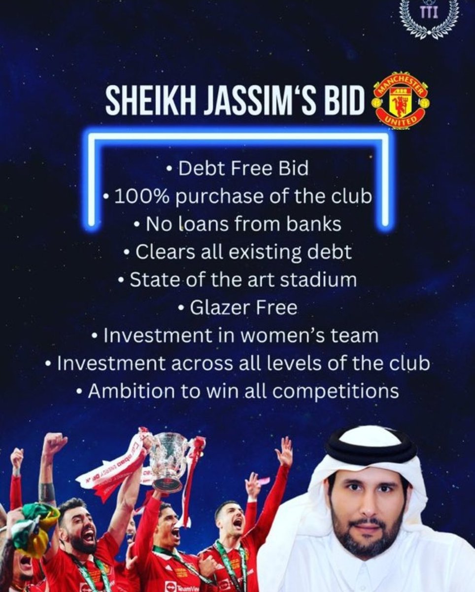 Qatar IN 🇶🇦 ✅️

Glazers & RATcliffe OUT ❌️☠️🚫

#SheikhJassimInAtManUtd