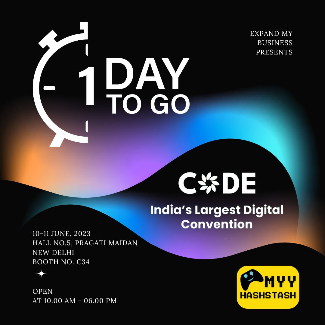 Last call for anticipation! ⏰ The event we’ve all been eagerly awaiting is just one sleep away! Who’s excited? 🙌 @helloEMB #code2023 #expandmybusiness #startupindia #network #techevent #exhibition #digitalindia