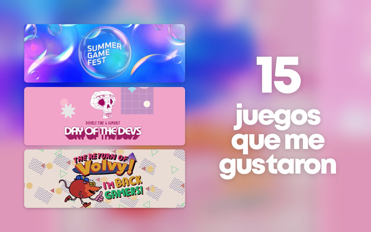 lovelyindies's tweet image. Ayer tuvimos 3 eventos llenos de juegos ✨
✦ #SummerGameFest 
✦ #DayOfTheDevs 
✦ #DevolverDirect

Hoy os traigo los 15 juegos indies que más me gustaron de toda la noche. Atentos… tienen muy buena pinta 🤩

Aqui van ⬇️