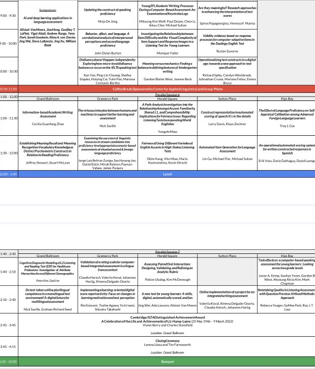 Busy day at LTRC 2023. Recognise any names on the programme?