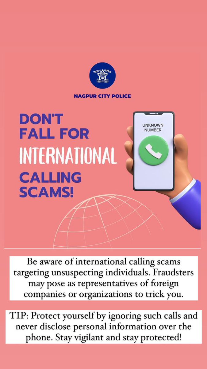 VirajDeshTOI's tweet photo. #LokmatTimesImpact: After Lokmat Times highlighted that citizens were being duped by cyber crooks using International numbers, Nagpur police have also started awareness about it on social media.
#CyberFrauds #InternationalNumbers https://t.co/Bz8XBAKcRO
