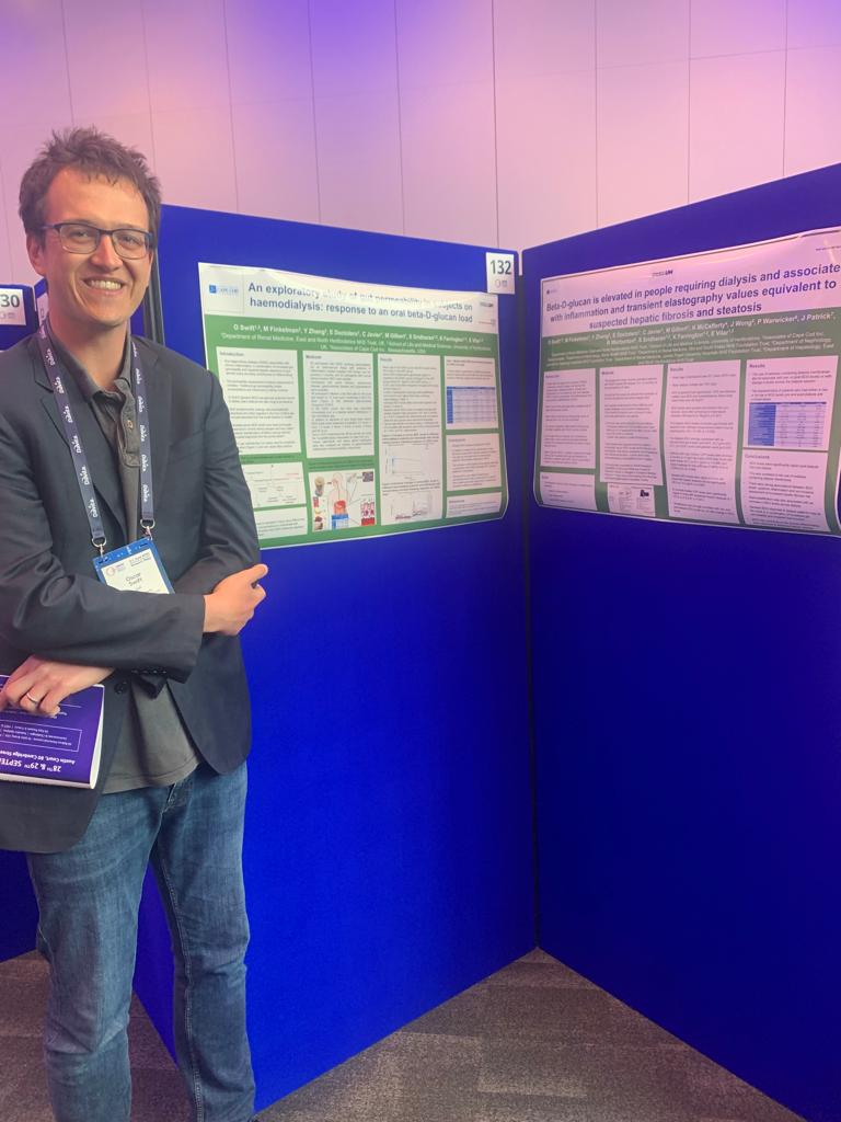 Well done @SwiftRenal on presenting your work on Beta glucan levels post meal ingestion in ESKD and the relationship between beta-glucan and liver disease in ESKD.
#UKKW2023