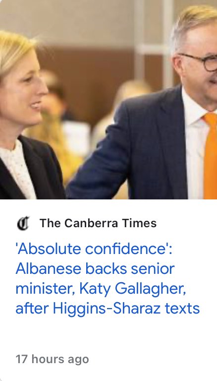 On @abcnews - @andrewprobyn said @SenKatyG may have questions to answer @AustralianLabor haven’t intervened with a #KatyGallagher ‘mea culpa’ about the story

Digging In or Paralysed after the @sussanley press conference?

#auspol #BrittanyHiggins @Lisa_Wilkinson @FergusonNews