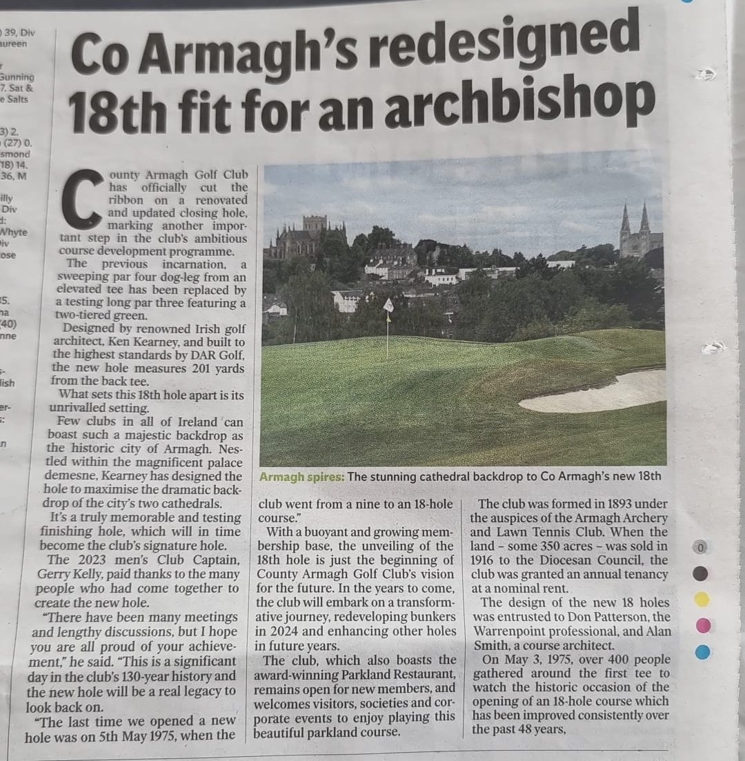 <a href="/ArmaghCo/">CoArmaghGolfClub</a> featuring in the <a href="/Independent_ie/">Irish Independent</a> #sports section thanks to <a href="/IrishGolfDesk/">Brian Keogh</a> for the mention <a href="/IrelandNorthern/">☘️⬆️ IRELAND's HowToEnjoy (Ulster)</a> @damienenglish @endaoreilly7 @colmeverton <a href="/GolfersGuideIRL/">GolfersGuide</a> @GaryToal <a href="/EndaLav7/">Enda Lavery</a> <a href="/KellyPrc/">Paul Kelly</a> <a href="/IrishGolferMag/">Irish Golfer</a> <a href="/golfcourseire/">Irish Golf Course Guide</a>