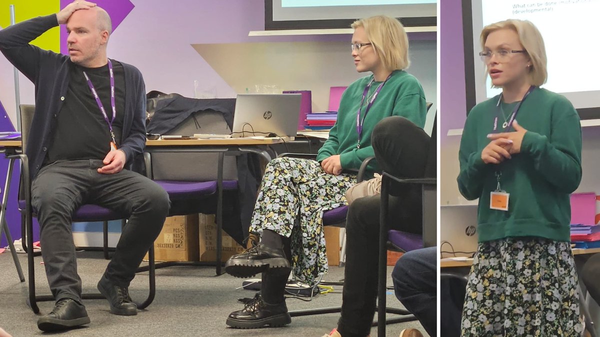 RPFTNews's tweet photo. And here's @killipevie  in action with her work at RPfT, this time working with forum theatre alongside Martin Austin for a large client.  1/3
#ForumTheatre #RPFT #DramaBasedTraining  https://t.co/RtMugfUEpn https://t.co/9BWvF4iMIR