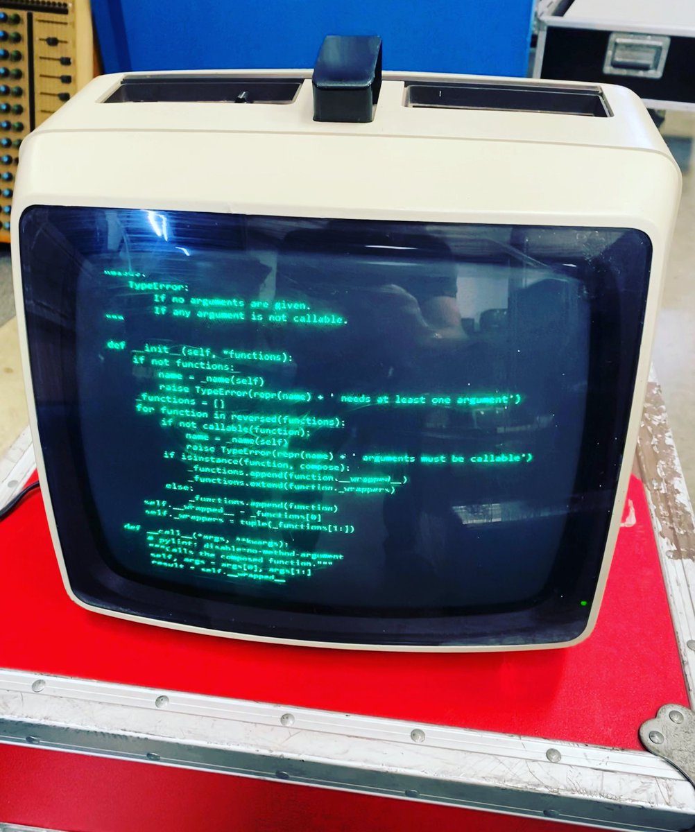 TVFilmProps's tweet photo. Love the style of this vintage computer CRT monitor from around 1978. We can feed it any video and it will convert it to beautiful shades of green!! :) #retrocomputing #prophire #retrocomputers #vintage #CRT https://t.co/P5Ad8WVnyH