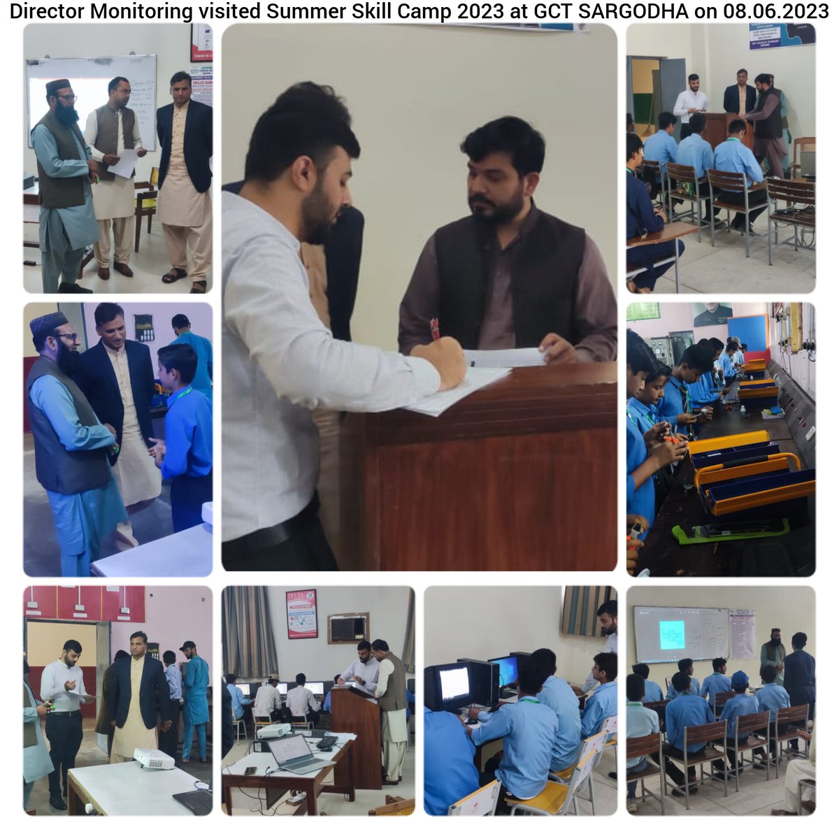 TEVTANORTH's tweet photo. Director Monitoring visited Summer Skill Camp at GCTW SARGODHA on 08.06.2023.

@punjab_tevta @sargodhagctw https://t.co/rAz9iahquc