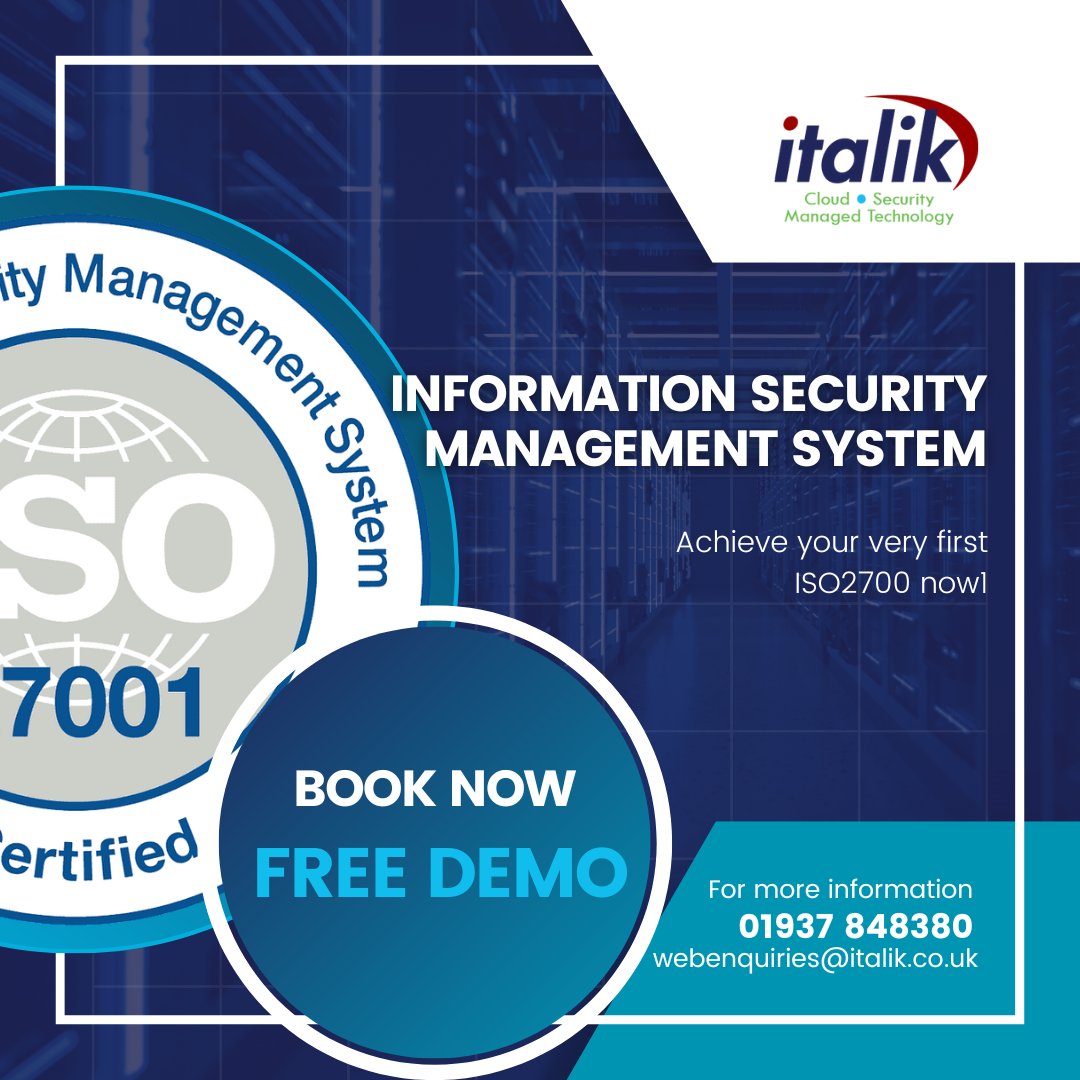 Compliance or certification to the internationally recognised standard ISO 27001 is simply a must have for business. Powerful customers are requiring ISO 27001 certification as minimum entry to tender and contract renewals.. Find out more details.

soamp.li/kldS