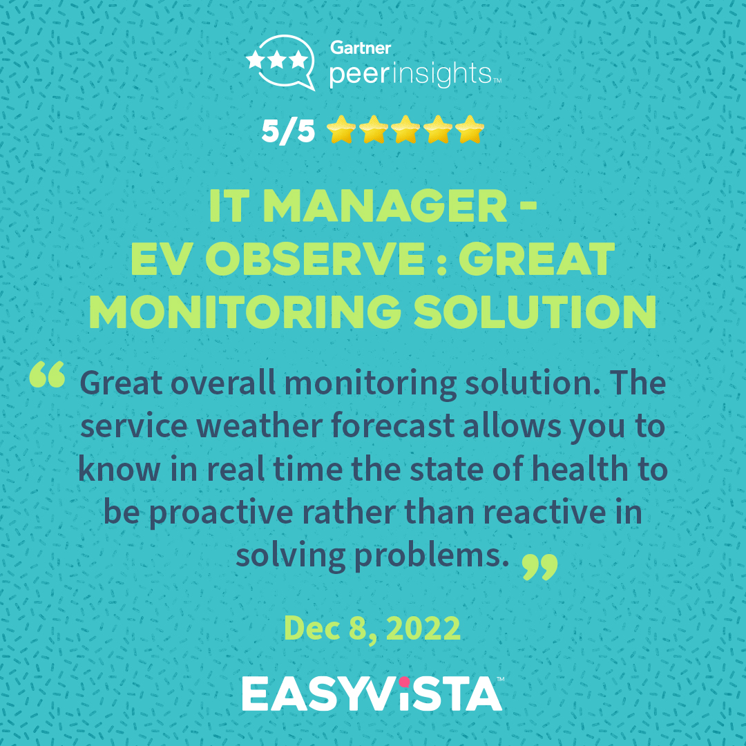 We #MakeITEasy  We make it easy for organizations to adopt a proactive and predictive approach to service support, delivery and observability, including collaborative self-healing with our EV Observe solution.  🚀

Take a look 👉easyvista.com/products/ev-ob…

#EasyVista #ITSM #ITOM