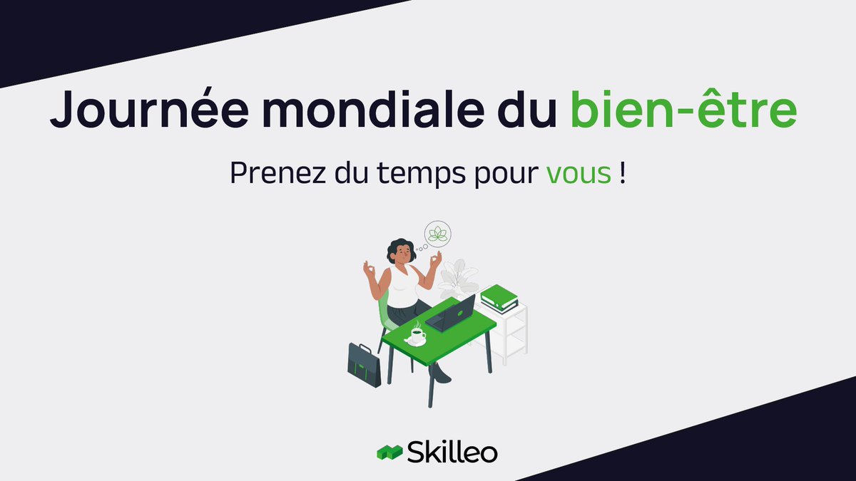 Aujourd'hui, c'est la journée mondiale du bien-être ! 🧘

➡️L'occasion de rappeler de prendre soin de vous, à la maison comme au travail 💼

Car oui, la santé 🩺💊 fait également partie d'une partie essentielle de la QVT, tout comme l'égalité professionnelle pour tous ! ⚖️