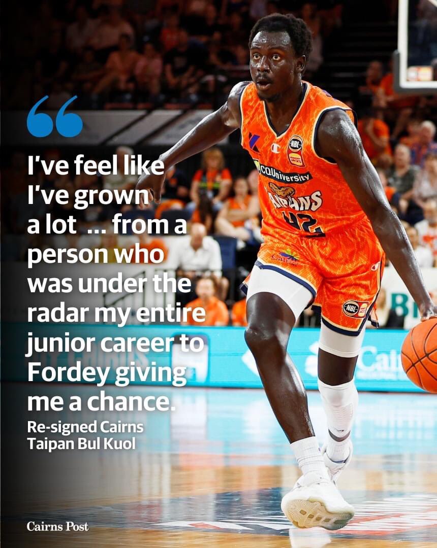 In his first interview after his one-year extension with the Taipans was made official, Bul Kuol revealed why he spurned rival clubs to return to the tropics and declared he was ready to take another step up in his role with the Snakes. 🏀
FULL STORY 👉 bit.ly/3oXvHzG
