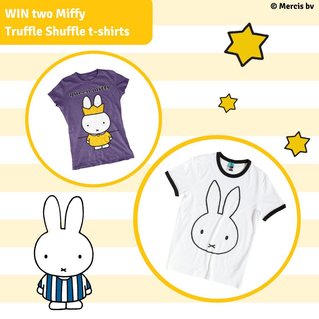 #WIN! Two Miffy Truffle Shuffle t-shirts in size medium.

🐰 RT this post
🐰 FOLLOW Miffy_UK
🐰 TAG the friend you would match with

Competition ends 16th June. T&Cs apply. UK only.