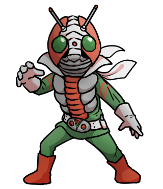 「仮面ライダーV3(仮面ライダーV3) 子供の頃持ってたあのオモチャ、どうしたっけ」|せびれうのイラスト