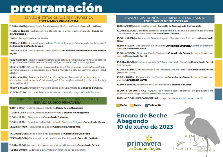 DACTurismo's tweet photo. 📢 Chega “#PrimaveraNoCamiñoInglés” #gastronomía, #cultura, #obradoiros...

🗓️ Sábado 10 de xuño no encoro de #Beche, en @abegondo .
-
📢 Llega “Primavera no Camiño Inglés” gastronomía, cultura, talleres...

🗓️ Sábado 10 de junio en el embalse de Beche, en @abegondo . https://t.co/VwdJeiQUzp