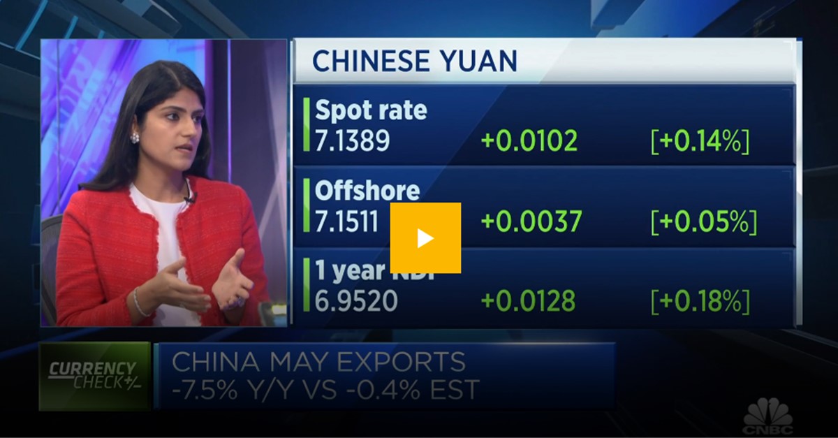 Mallika Sachdeva explains why she thinks fiscal stimulus in China and a potential U.S recession in the fourth quarter will likely see the Chinese yuan recover some lost ground by the end of 2023. Watch the interview: cnbc.com/video/2023/06/…
#dbresearch @CNBCi