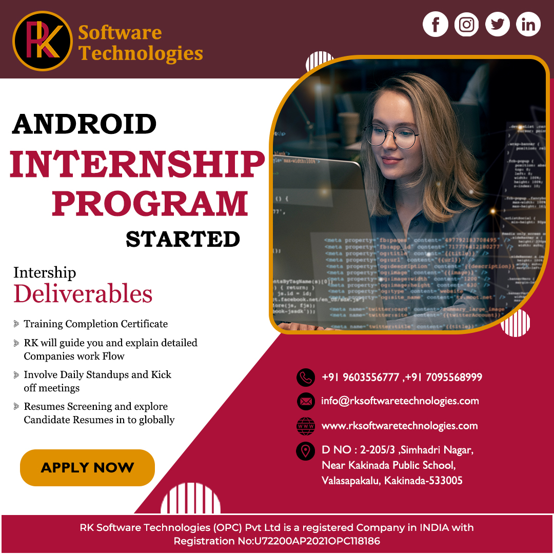 rksoft_pvtltd's tweet image. Android Internship Program starts
#androidinternship
#internship2023
#rksoftwaretechnologies
#kakinada
