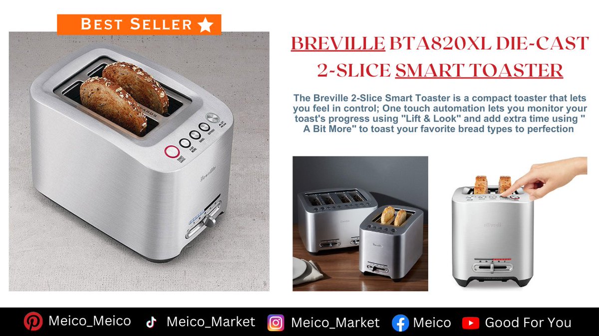 MeicoBestDeals's tweet image. BREVILLE BTA820XL Die-Cast 2-Slice SMART TOASTER, Brushed Stainless Steel

AMAZON BEST DEALS 👀 ⬇️
amzn.to/41026CI

#toaster  #cuisinart #toastmaker #toast #toastermachine #amazon #amazonprime #amazonfavorites #amazonelectronics #amazonfinds #amazondeals #amazonkitchen