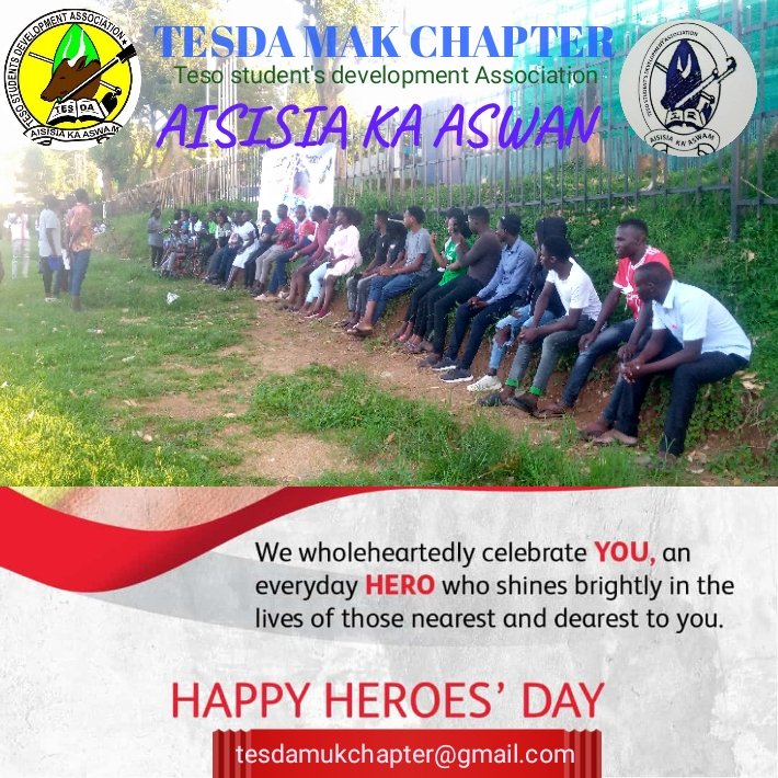 Wishing all members and alumni of TESO STUDENTS DEVELOPMENT ASSOCIATION (TESDA). happy heroes day