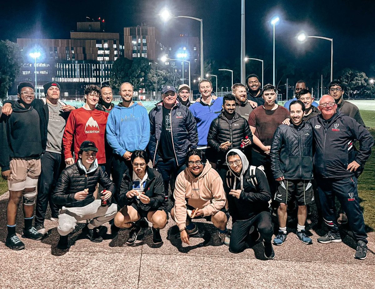 Rugby Victoria (@rugbyvictoria) on Twitter photo Last night, Coach Ed Manager, Greg Fergus and <a href="/MelbourneRebels/">Melbourne Rebels</a> GM of Rugby, Nick Stiles facilitated a Set Piece Masterclass for Monash Uni players at their Clayton campus.
Kudos to Club President, Ru Smith, whose delicious BBQ capped off the session 🍖🌭 Last night, Coach Ed Manager, Greg Fergus and <a href="/MelbourneRebels/">Melbourne Rebels</a> GM of Rugby, Nick Stiles facilitated a Set Piece Masterclass for Monash Uni players at their Clayton campus.
Kudos to Club President, Ru Smith, whose delicious BBQ capped off the session 🍖🌭