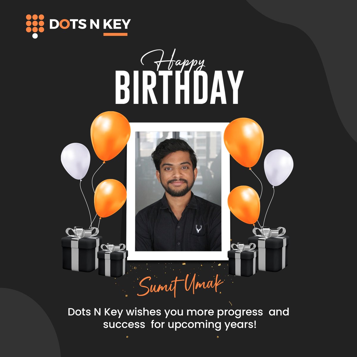 Happy Birthday to our amazing team member @sumitumak 🎉🎂
We appreciate your contributions and the positive impact you make in our workplace.
Wishing you an amazing year ahead! 🎈✨ 
#happybirthday #celebration #teammember #bestwishes #dotsnkey #dotsnkeytechnologies #surat