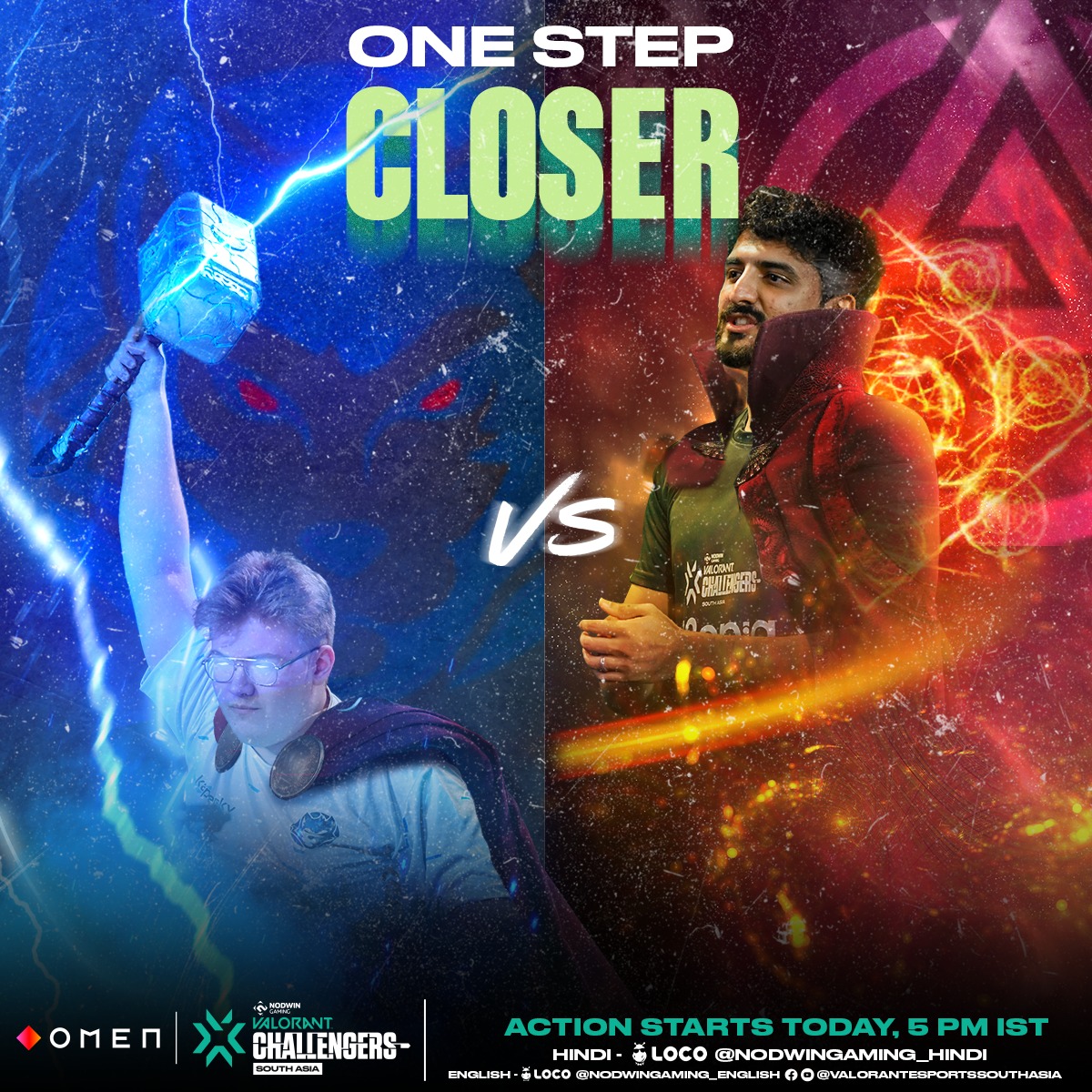 NodwinGaming's tweet photo. It's time to get heroic for the last battleπ₯ Who will make it to the Grand Finale?πβ¨
#onestepcloser #heroic #reckoningesports #asterarmy #valorant #gaming #esports #VCTSA https://t.co/QQzpvV1uSA