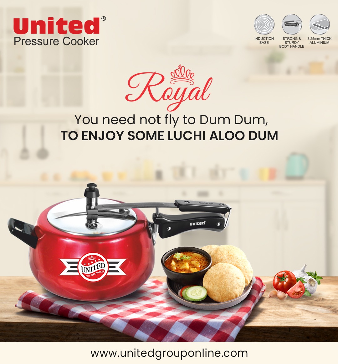 You need not fly to Dum Dum , To enjoy some luchi aloo Dum. 
. 
. 
.  #Unitedgroup #Cookers #Cookware #PressureCookers #HealthyCooking #Deep #roundedkadai #RoundedTawa #Wok #Stwe #Pot #StainlessSteel #Durable #Reliable #PremiumQuality #Tastyfood #Chefchoice #Qualityproduct