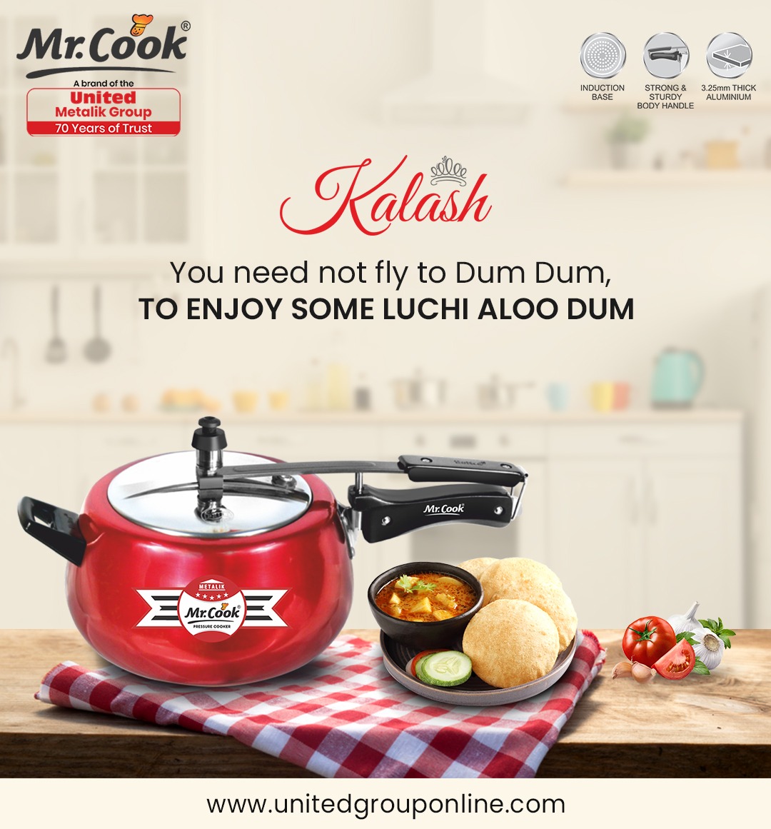 You need not fly to Dum Dum , To enjoy some luchi aloo Dum. 
. 
. 
.  #mrcook #Cookers #Cookware #PressureCookers #HealthyCooking #Deep #roundedkadai #RoundedTawa #Wok #Stwe #Pot #StainlessSteel #Durable #Reliable #PremiumQuality #Tastyfood #Chefchoice #Qualityproduct