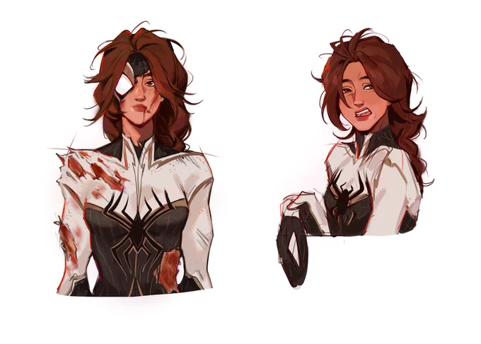 made a spidersona for my oc  (design inspired by lynx spider)