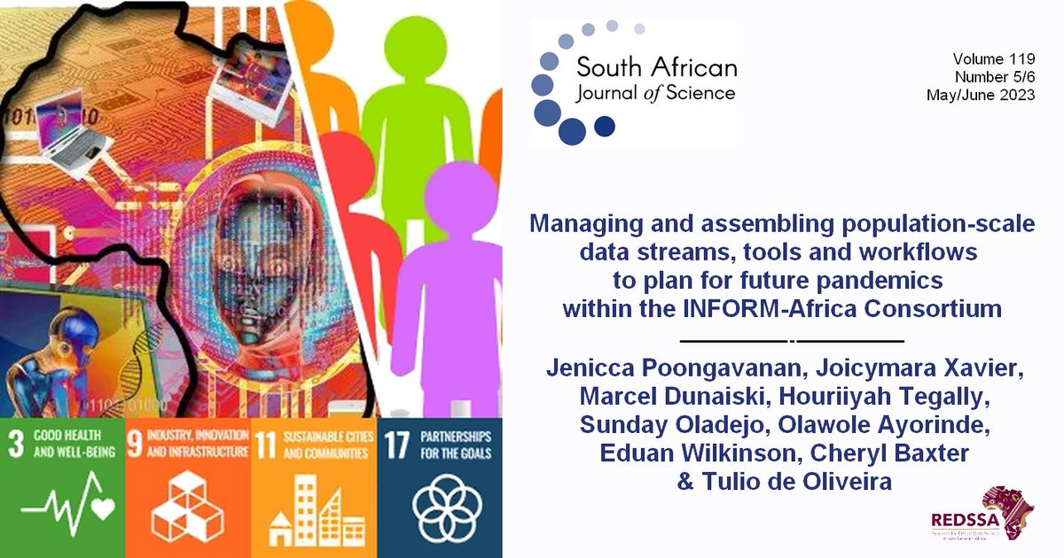REDSSA (@dsi_redssa) on Twitter photo Managing & assembling population-scale data streams, tools & workflows to plan for future pandemics within the INFORM-Africa Consortium
<a href="/Jenicca_11/">Jenicca</a> Xavier Dunaiski <a href="/houzhou/">Houriiyah Tegally, PhD 🇲🇺</a> Oladejo Ayorinde <a href="/EduanWilkinson/">eddiesouthside 🇿🇦</a> <a href="/Chez_Baxter/">Cheryl Baxter</a> <a href="/Tuliodna/">Tulio de Oliveira</a>
<a href="/SAJS_Official/">SAJournalofScience</a> ➡️ sajs.co.za/article/view/1…
<a href="/UFVJM/">UFVJM Oficial</a> Managing & assembling population-scale data streams, tools & workflows to plan for future pandemics within the INFORM-Africa Consortium
<a href="/Jenicca_11/">Jenicca</a> Xavier Dunaiski <a href="/houzhou/">Houriiyah Tegally, PhD 🇲🇺</a> Oladejo Ayorinde <a href="/EduanWilkinson/">eddiesouthside 🇿🇦</a> <a href="/Chez_Baxter/">Cheryl Baxter</a> <a href="/Tuliodna/">Tulio de Oliveira</a>
<a href="/SAJS_Official/">SAJournalofScience</a> ➡️ sajs.co.za/article/view/1…
<a href="/UFVJM/">UFVJM Oficial</a>