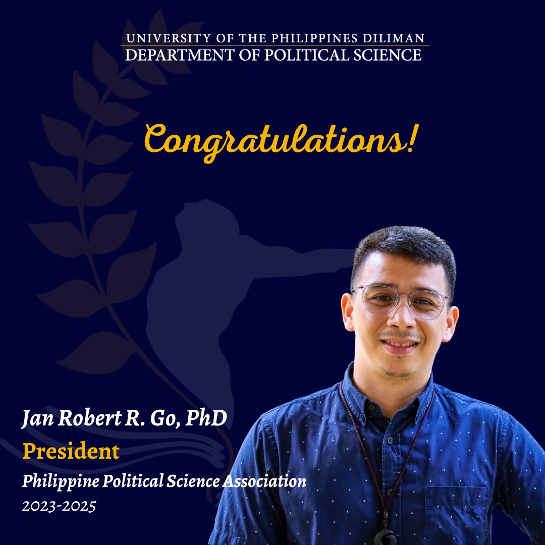 UP Department of Political Science on Twitter "Dr. Jan Robert Go