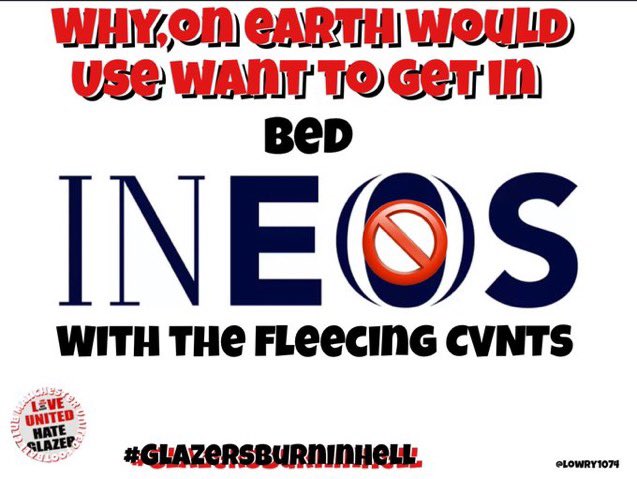 @ManUtdMEN @INEOS and the Glazers aren’t wanted or welcome @ManUtd 

Only our rivals want this to happen, I wonder why!

#GlazersOut #IneosOut #FullSaleOnly @ManUtd