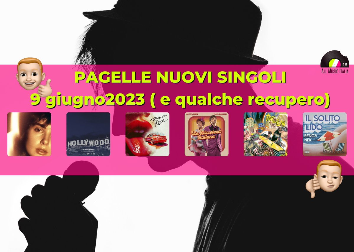 AllMusicItalia's tweet photo. Appuntamento con le Pagelle Nuovi singoli del 9 giugno ( e qualche recupero). Irama con Rkomi, Renga con Nek, Tony Effe con Emma, Rovazzi con Orietta Berti e molti altri

https://t.co/qYxY9p7Pz6 https://t.co/HgHWgdQE3s