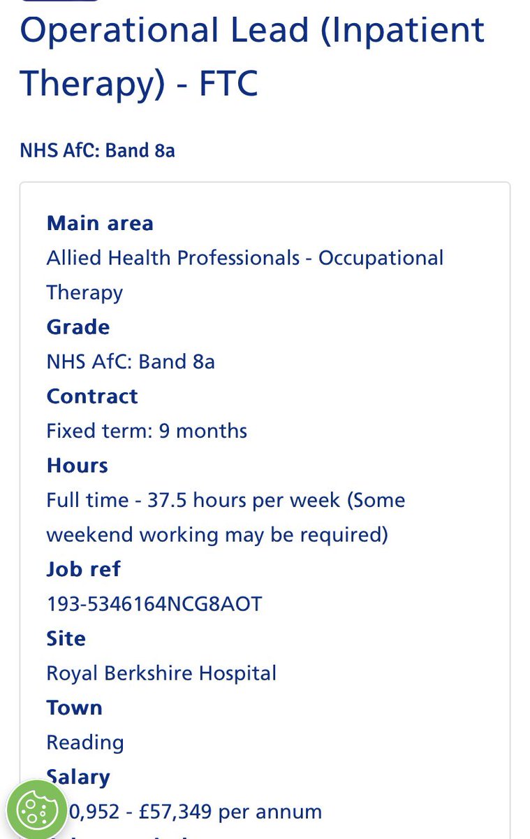 ‼️Are you looking for an amazing leadership opportunity to lead a group of talented and skilled professionals?
We are now recruiting for a Band 8A Operational Lead post to lead the Elderly Care and Medicine Occupational Therapy teams ‼️
<a href="/ZoeHaddock/">Zoe Haddock</a> <a href="/AlafiyaSachak/">Alafiya Sachak</a> <a href="/SkatingPhysio/">Rachel Thomas</a>