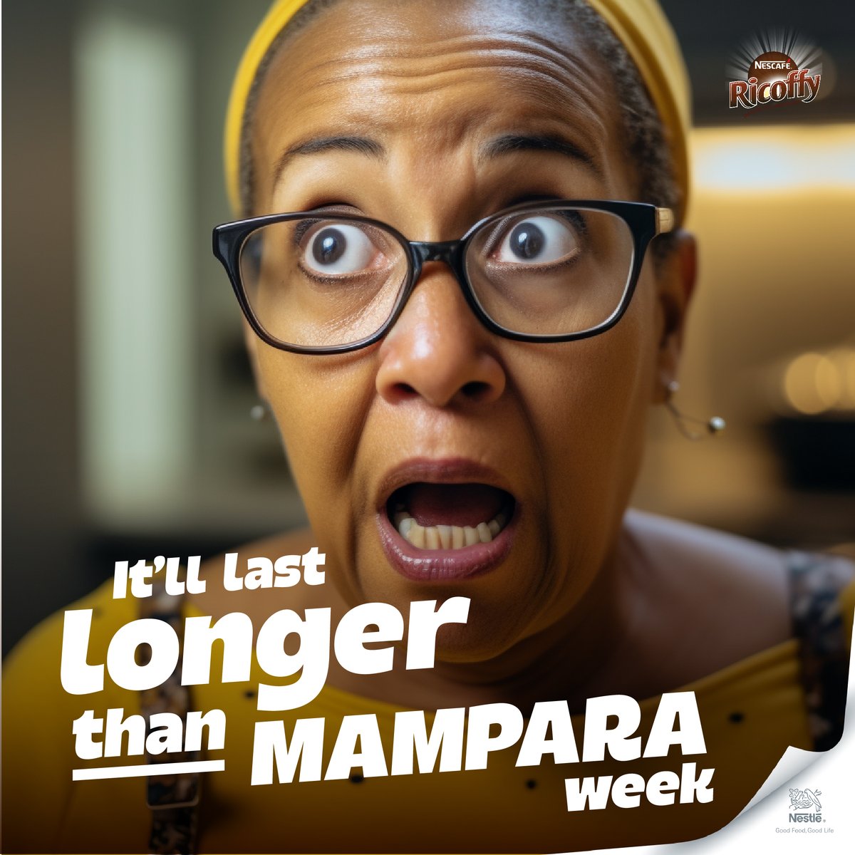 NescafeRicoffy's tweet image. Let’s get real, a mampara week can last for as long as a month. So get 50g extra with the new NESCAFÉ RICOFFY 800g Value Refill pack. 

#NESCAFERICOFFY800g #50gEXTRA #MoreValue #SphetheSomethingForEveryone