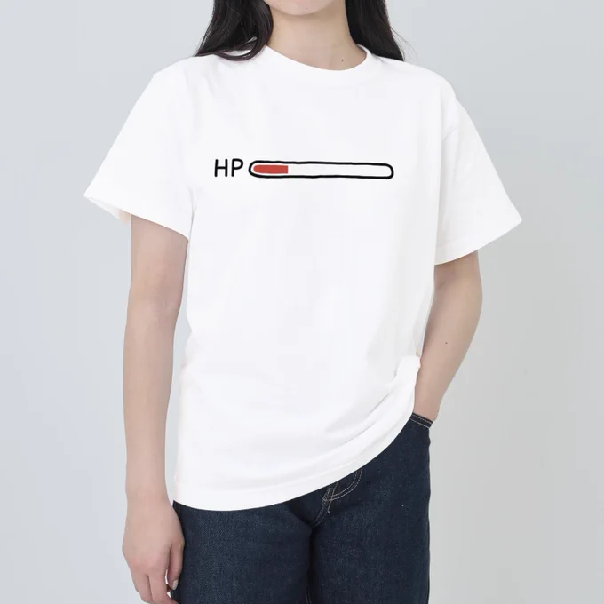 HPバーが見えるTシャツつくったよ〜  残りHPをアピールして、回復してもらったりしようね  ぷにおもちSHOPのオリジナルアイテム通販 SUZURI(スズリ) #SUZURIのTシャツセール  ▽1,000円引きセール中だよ〜 
