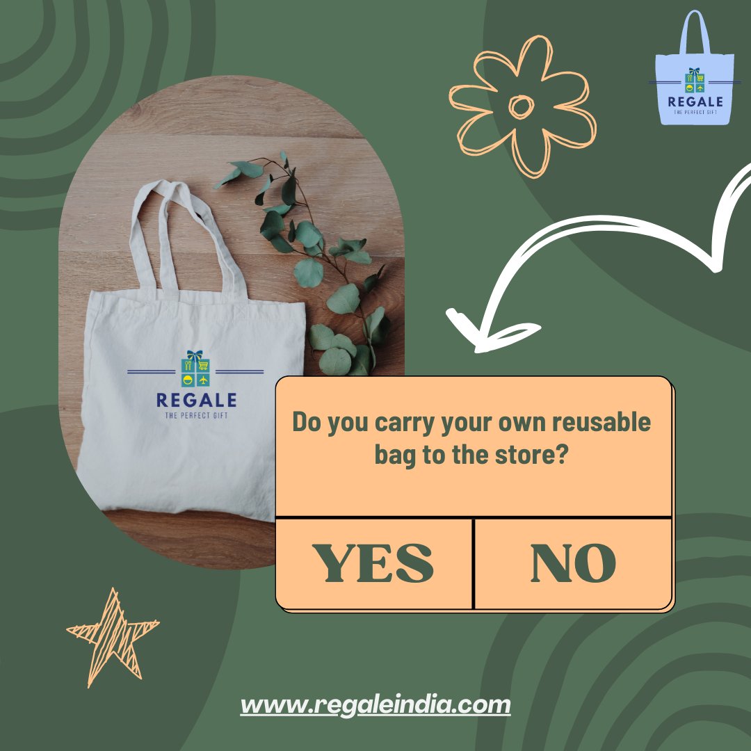 ♻️We prefer using reusable Jute Bags/Canvas Tote Bags for a #SustainableFuture of the Environment🌱
  
Do you have the habit of bringing your own Bag to the store for purchasing products? 🛍️

#shoppingbag #ecofriendlygifts #giftideas #recycle #reuse #GoGreen #chennai #regaleindia