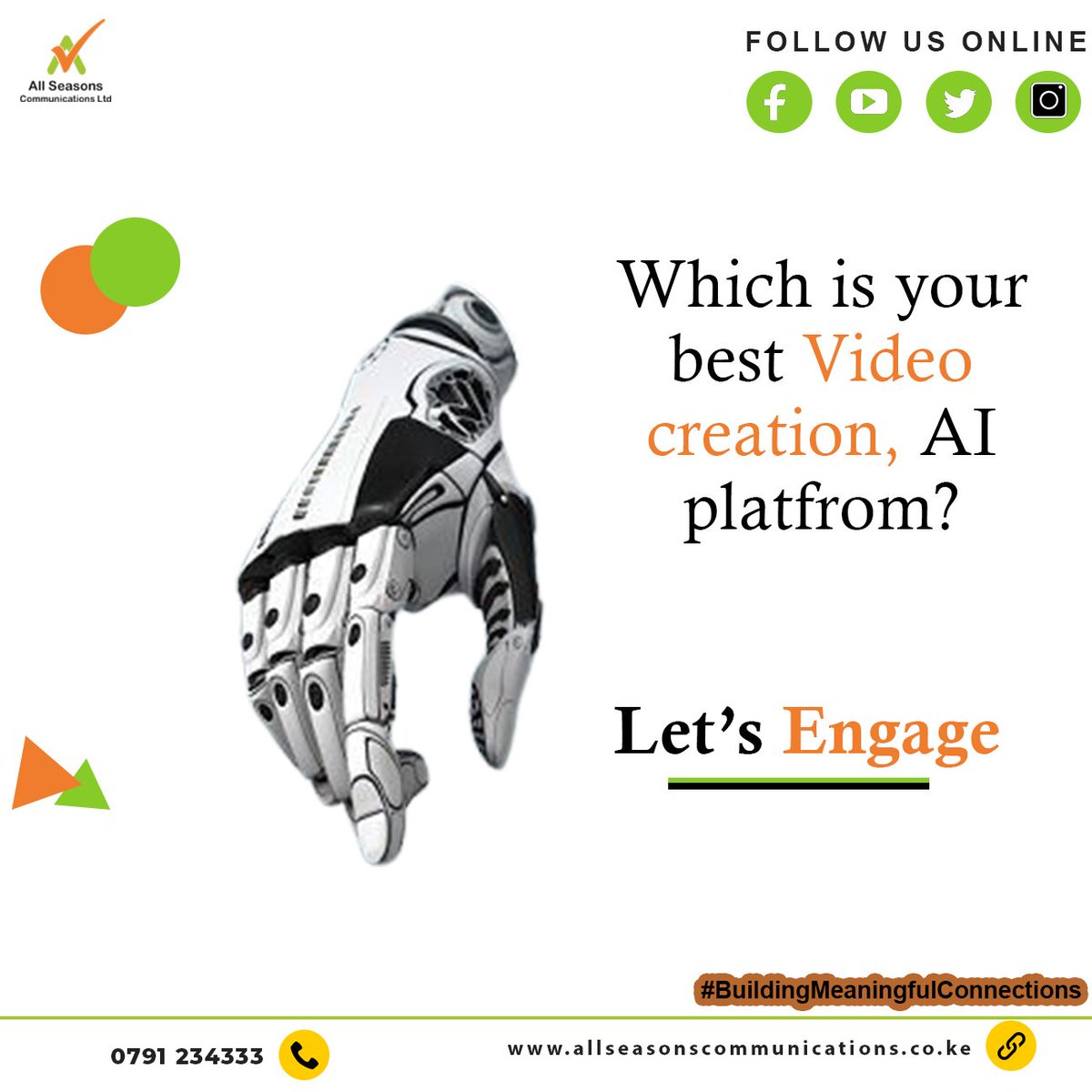 5 top video creation AI platforms:

Adobe Premiere Pro: Professional editing with AI features.
Magisto: Automates video editing process with AI.
Lumen5: Turns text into engaging videos using AI.
Animoto: Easy video creation with AI automation.
InVideo: Intuitive editing tools