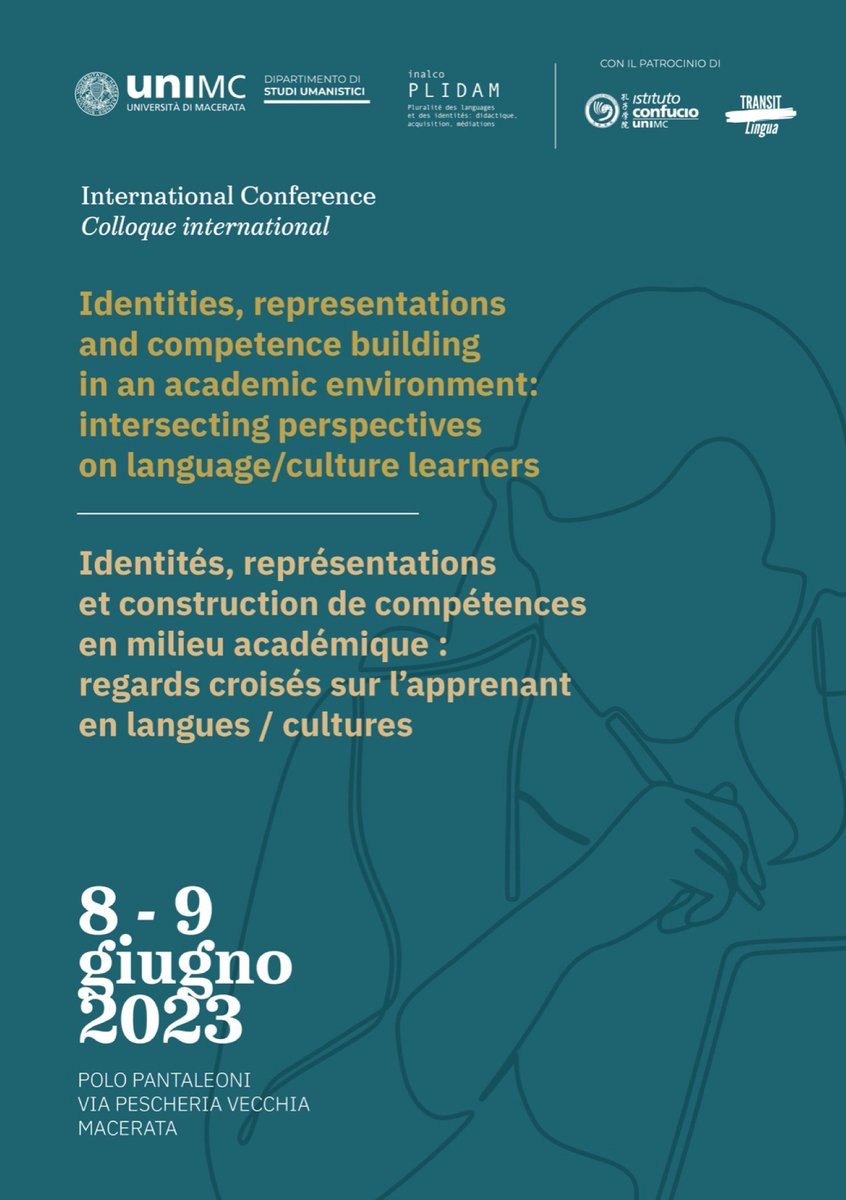 Plidam_Inalco's tweet image. Colloque international
#IDENTITÉS, REPRÉSENTATIONS ET CONSTRUCTION DE COMPÉTENCES
EN MILIEU #ACADÉMIQUE :
REGARDS CROISÉS SUR L’APPRENANT EN LANGUES / CULTURES
8-9 juin 2023
+info inalco.fr/evenement/iden…
@Inalco #langue #apprentissage #didactique #enseignement