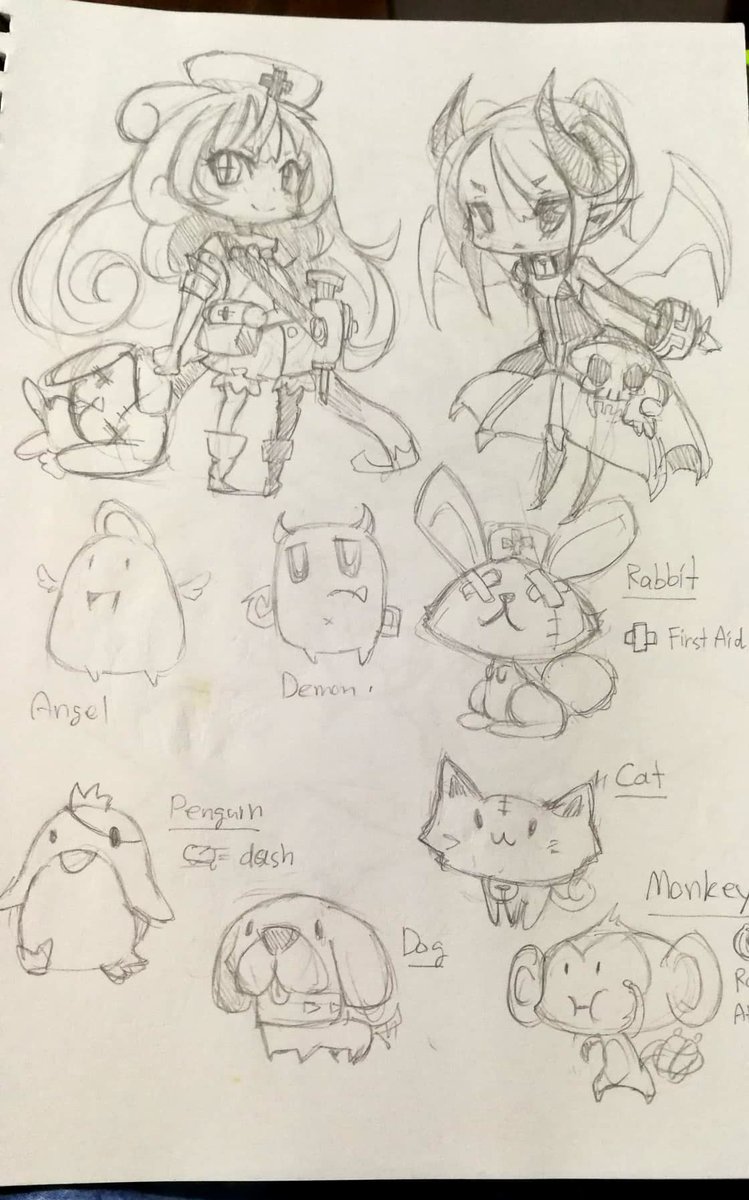 Found the notebook from 10 more years ago. while I was working at game studio.  This design is Angry birds and Battle Cats hybrid. The kids fight by throwing puppets, create combinations of them to beat an enemy.  Want to remake the design . . . someday.