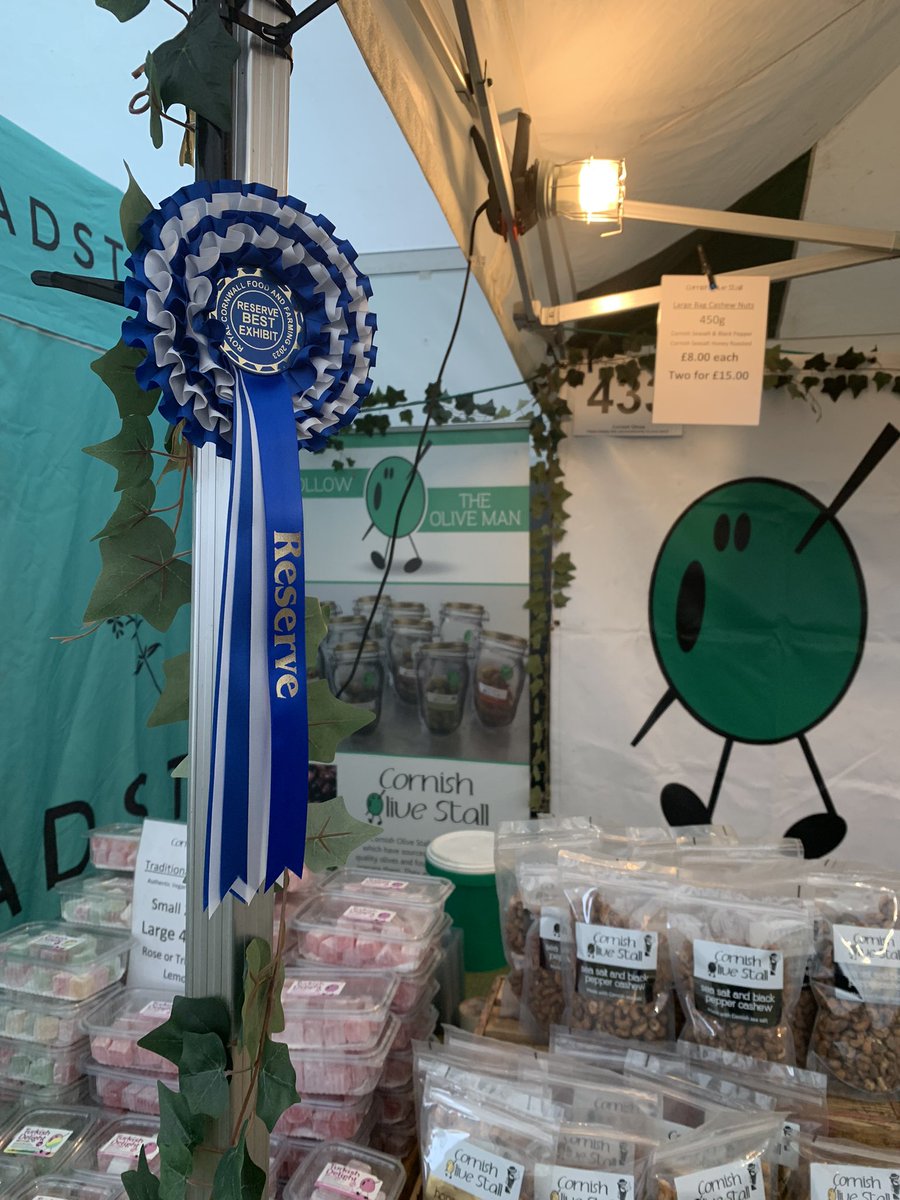 CornishOlive's tweet photo. Very pleased to announce that the @CornishOlive Stall was awarded‘Reserve Best Exhibit’ (that’s runner up best exhibit!!) in the #FoodandFarming tent at yesterday’s award ceremony at the @RoyalCornwall Show.  #cornisholivesstall #RCS2023 #royalcornwallshow https://t.co/juvDQ27DaB