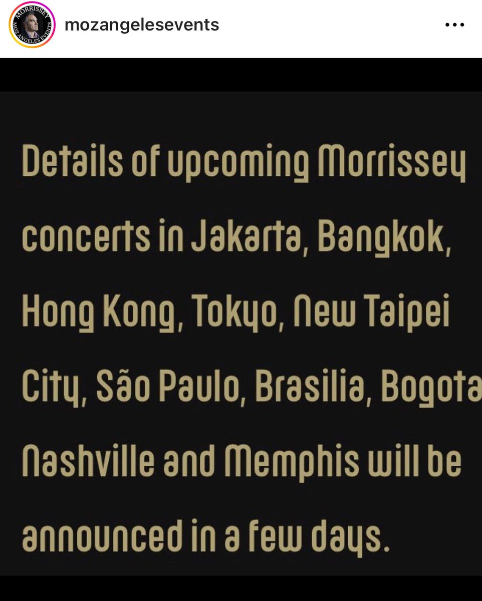 Morrissey Concert in Jakarta? 👀
