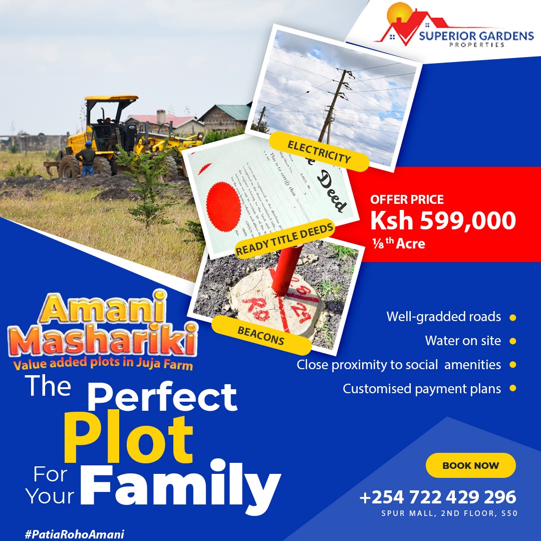 juliawanjirunj3's tweet photo. Mid year sale @ #SuperiorGarde
An 1/8 acre at 599k #SuperiorGardensproperties
#AmaniMashariki
#AmaniGardens
#PatiaRohoAmani
@SUPERIORGARDENS
#mainaandkingangi
#MyDreamHouse
#FlyWithUBACard https://t.co/RMK5cax1Xl