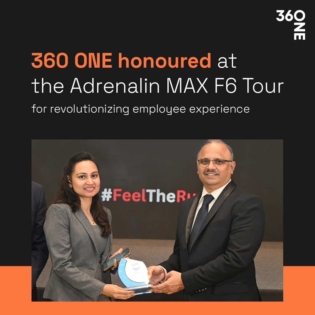 We’re delighted to announce that #360ONE has been recognized at the #AdrenalinMAX F6 Tour (Mumbai) for enhancing #EmployeeExperience using a digital approach. 

Kudos to the #HRteam of 360 ONE for enabling transformation and being a true #ChangeChampion.

#EmployeeExperience…