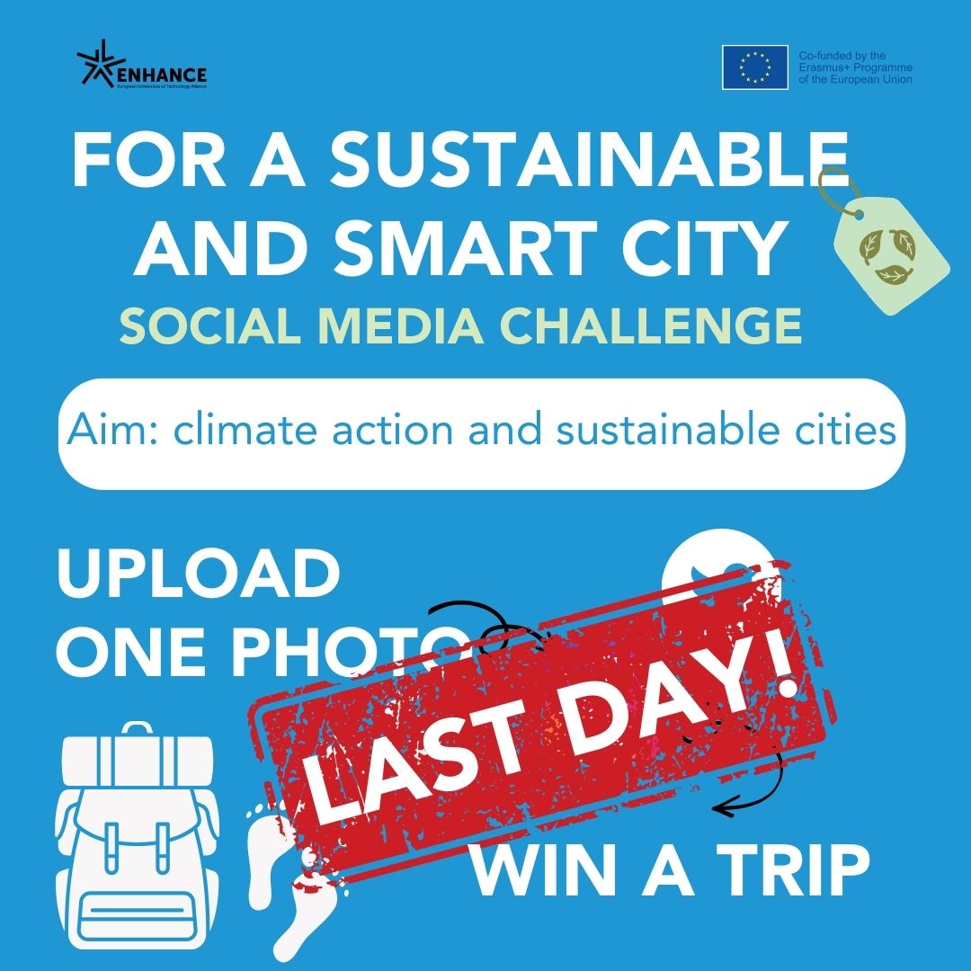 🚨Last day to submit your📸 photo to the II ENHANCE Social Media Challenge. 
How does your🏙️city promote sustainability and🌞 climate action?
Win a trip!
🔗enhanceuniversity.eu/social-media-c…
#shapingeurope