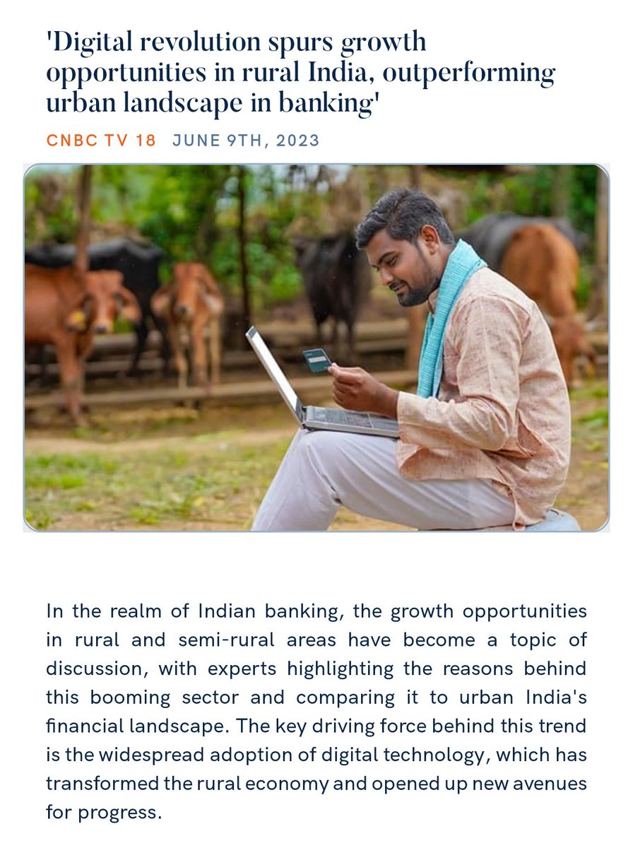 'Digital revolution spurs growth opportunities in rural India, outperforming urban landscape in banking'
https://t.co/CPMHG5BU0L 

via NaMo App https://t.co/r565uiNkvG