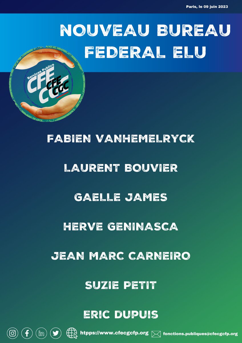 Nouveau Bureau fédéral élu