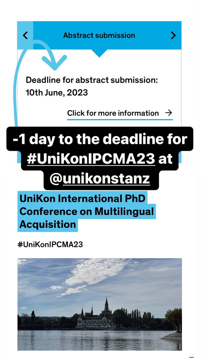 -1 day to the deadline for #UniKonIPCMA23 at @UniKonstanz! We look forward to hosting early-career researchers at our university!