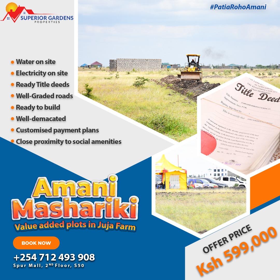 Familiarkot's tweet photo. Shedule a site visit with us and you will understand what it means when we say .Make your dreams valid #PatiaRohoAmani #AmaniMashariki @SUPERIORGARDEN3 #AmaniGardens #MyDreamHouse #MainaAndKingangi #FlyWithUBACard #UCLfinalonGotv https://t.co/yhOTZCbpPP